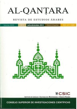 AL-QANTARA - REVISTA DE ESTUDIOS ARABES N 2 VOL.XXXIII