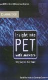 INSIGHT INTO PET STUDENT'S BOOK WITH ANSWERS