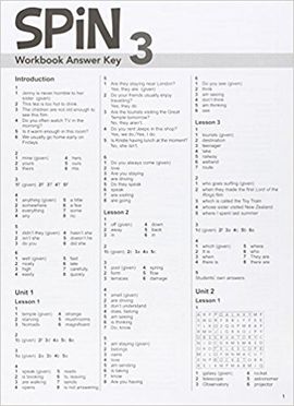 SPIN 3 WORKBOOK ANSWER KEY