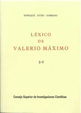 LXICO DE VALERIO MXIMO. VOL. IV (S-V)