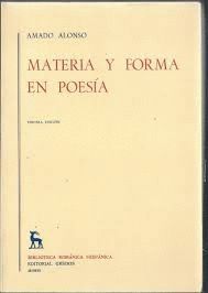 MATERIA Y FORMA EN POESA