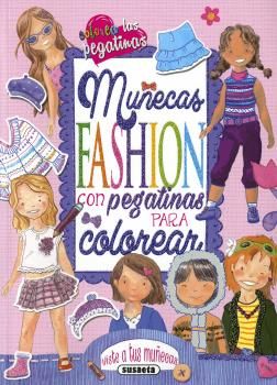 MUECAS FASHION CON PEGATINAS PARA COLOREAR