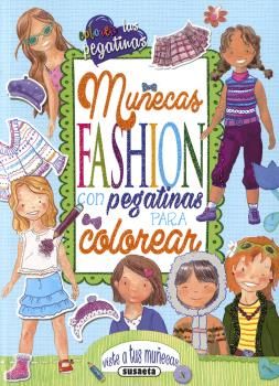 MUECAS FASHION CON PEGATINAS PARA COLOREAR