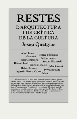 RESTES D'ARQUITECTURA I DE CRTICA DE LA CULTURA