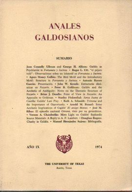 ANALES GALDOSIANOS. AÑO IX, 1974