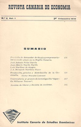 REVISTA CANARIA DE ECONOMA, NUM. 4, VOL. 1, 3ER TRIM., 1972