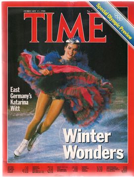 TIME. N. 7, FEBRUARY 15, 1988/ WINTER WONDERS. EAST GERMANY'S KATARINA WITT. SPECIAL OLYMPIC PREVIEW/...