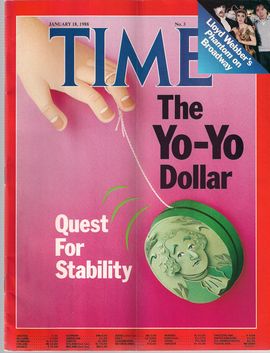 TIME. N. 3, JANUARY 18, 1988/ THE YO-YO DOLLAR. QUEST FOR STABILITY/ LLOYD WBBER'S PHANTOM ON BROADWAY