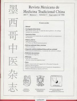 REVISTA MEXICANA DE MEDICINA TRADICIONAL CHINA, AO 1, NUM 1, VOL 1 SEPTIEMBRE 1998