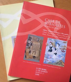 LOTE DE CATALOGOS DE CASA DE SUBHASTES DE BARCELONA (LIBROS Y MANUSCRITOS)