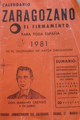 CALENDARIO ZARAGOZANO EL FIRMAMENTO DEL AO 1981