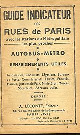 GUIDE INDICATEUR DES RUES DE PARIS AVEC LES STATIONS DU MTROPOLITAIN LES PLUS PROCHES: AUTOBUS-MTRO, RENSEIGNEMENTS UTILES